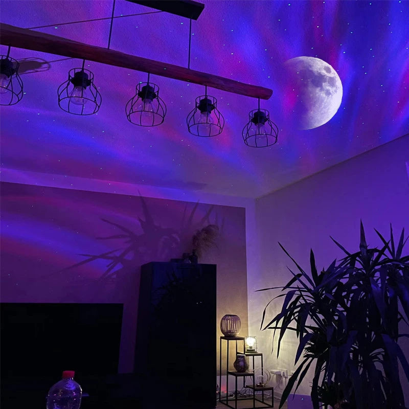Aurora Borealis Starlight Projectors LED Galaxy Star Atmosphere Galaxy Night Light Home Bedroom Sky Moon Lamp Room Decor Gift